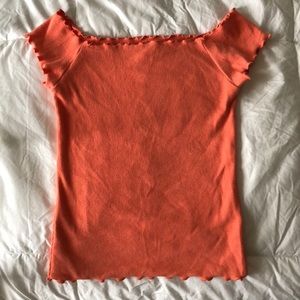 Off the shoulder coral top!! Aeropostale